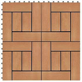 vidaXL WPC Terrassebrædder 30x30 cm 1 kvm teakfarve 45027