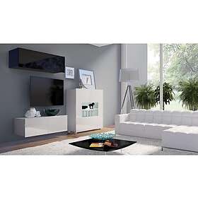 Tessan TV Cabinet Set Black/Vit