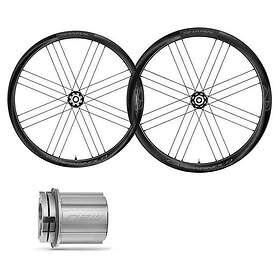 Campagnolo Shamal C21 2-way Fit Carbon Disc Tubeless Road Wheel Set Svart 12 x 100 / 12 x 142 mm /