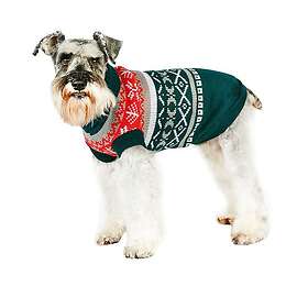 Stickad Hundtröja Green Fair Isle Vintage /