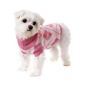 Stickad Hundtröja Pink Argyle /