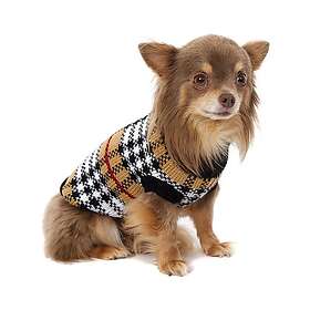 Stickad Hundtröja Brown Tartan /