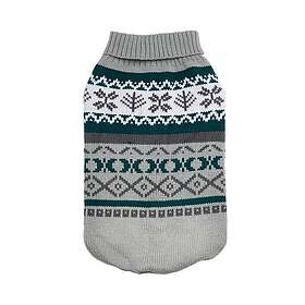 Stickad Hundtröja Grey Fair Isle Vintage /