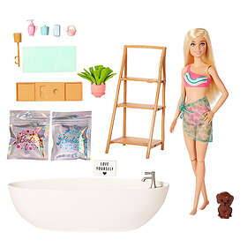 Barbie Doll & Bathtub Playset Blonde Confetti Soap & Accessories HKT92
