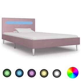 vidaXL Sängram Med Led Rosa Tyg 180X200 Cm Barnsängar
