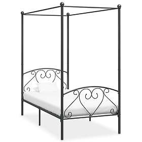 vidaXL Himmelsäng Grå Metall Med Hjärta 160X200 Cm Barnsängar