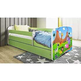 Kocot Kids Barnsäng Babydreams Grön Safari Med Madrass 160x80cm