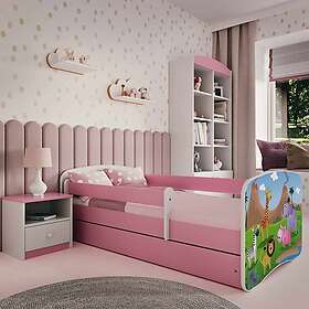 Kocot Kids Barnsäng Babydreams Rosa Safari Med Låda Och Madrass 180x80cm