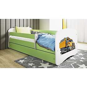 Kocot Kids Barnsäng Babydreams Grön Truck Med Låda Och Madrass 160x80cm