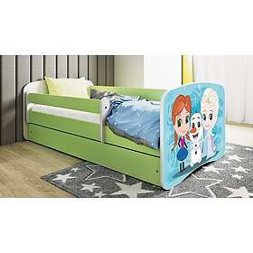 Kocot Kids Barnsäng Babydreams Grön Frozen Med Madrass 140x70cm