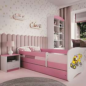 Kocot Kids Barnsäng Babydreams Rosa Digger Med Madrass 140x70cm
