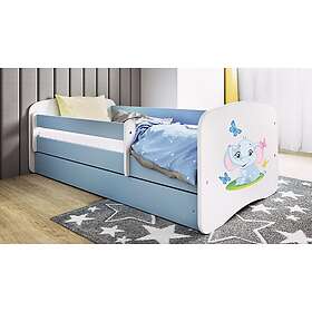 Kocot Kids Barnsäng Babydreams Blå Elephant Med Madrass 180x80cm