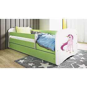Kocot Kids Barnsäng Babydreams Grön Unicorn Med Madrass 140x70cm