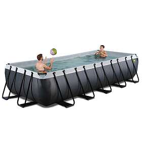 Exit Svart Leather Pool 540X250X100Cm Med Filterpump Svart Pooler