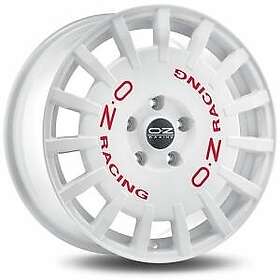 White OZ Rally Racing Red Lettering 8x17 4/108 ET25 B75