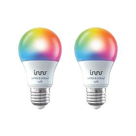 White Innr & Colour LED-glödlampa E27 9,5 W RGBW-lampa 1800-6500 K (paket om 2)