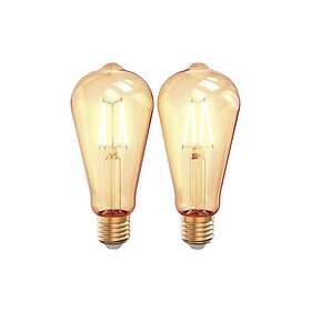 Filament Innr Smart Vintage LED-glödlampa med E27 4,5 W varmt vitt ljus 2200 K (paket om 2)