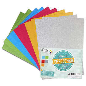 Craft Sensations Glitter-kartong A4 300g 10-pack
