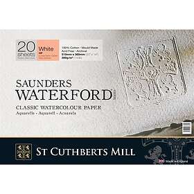 Waterford St Cuthberts Mill Saunders Akvarellblock White HP 51x36 cm 300g