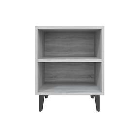 Sängbord med metallben grå sonoma 40x30x50cm