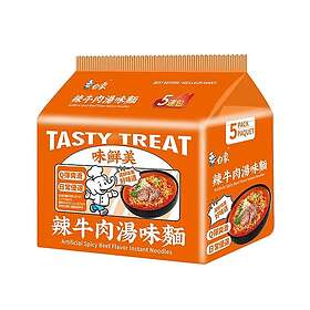 Instant Baixiang Tasty Treat Noodles Spicy Beef 5-Pack 430g