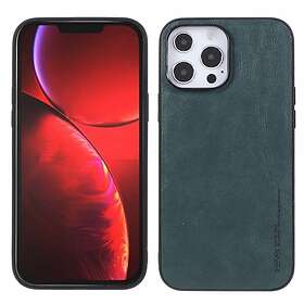 X-Level iPhone 14 Pro Skal Lädertextur Grön