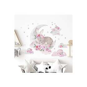 Sovande Kanin Väggklistermärke Rosa 225781