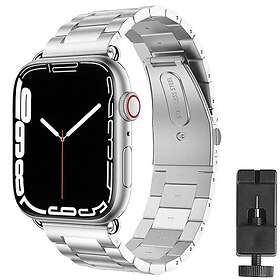 CaseOnline Armband rostfritt stål Apple Watch 7 (41mm) Silver