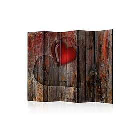 Artgeist Rumsavdelare Heart on wooden background II 225x172cm