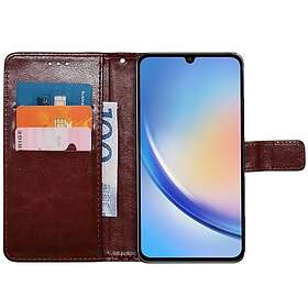 CaseOnline Mobilplånbok 3-kort Samsung Galaxy A24 4G Brun