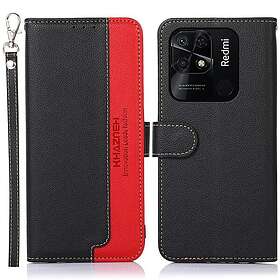 MTK KHAZNEH Xiaomi Redmi 10C Plånboksfodral Svart / Röd