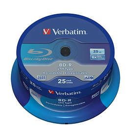 Verbatim BD-R LTH 25GB 6x 25-pack Cakebox