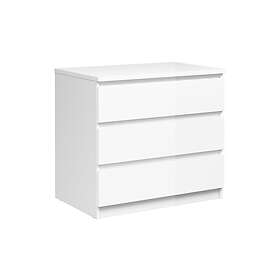 Tvilum Naia Byrå 77 cm 3 Lådor Vit/Högglans 76235uu