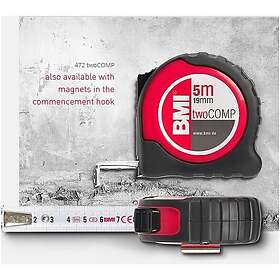 BMI Måttband, twoCOMP with magnethake, Vitt, 10M EG II