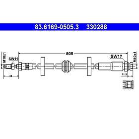 ATE Bromsslang 83,6169-0505,3