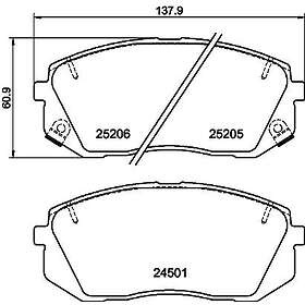 Hella Bromsbeläggssats, skivbroms 8DB 355 025-981