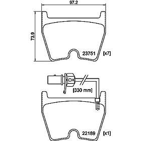 Hella Bromsbeläggssats, skivbroms 8DB 355 023-081