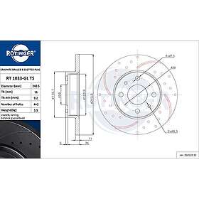 ROTINGER Set 2 Dischi Freno Posteriori Con Rivestimento Anticorrosione - RT 12034-GL T5 - Diametro 278mm, Altezza 39,5mm - Per Auto
