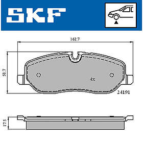 SKF Bromsbeläggssats, skivbroms VKBP 80306