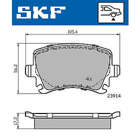 SKF Bromsbeläggssats, skivbroms VKBP 90014