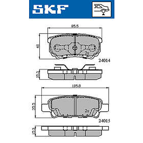 SKF Bromsbeläggssats, skivbroms VKBP 90416 A