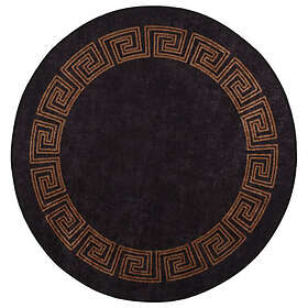 vidaXL Teppe tvättbar φ120 cm svart och guld halkfri