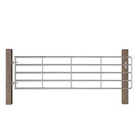 vidaXL Gårdsgrind 5 stänger stål (115-300)x90 cm silver 145986
