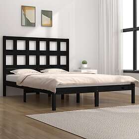 vidaXL Sängram svart massiv furu 200x200 cm 3104502