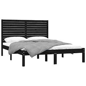 vidaXL Bed Frame svart massivt trä 150x200 cm 3104617