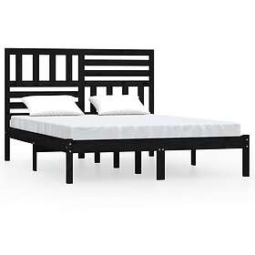 vidaXL cadre de lit svart massiv furu 120x200 cm 3101022