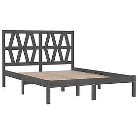 vidaXL Sängynrunko grå massiv furu 120x200 cm 3103995