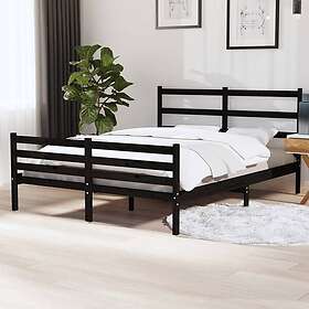 vidaXL Sängynrunko svart massiv furu 140x190 cm 3103697