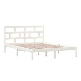 vidaXL cadre de lit vit massivt trä 150x200 cm 3101224