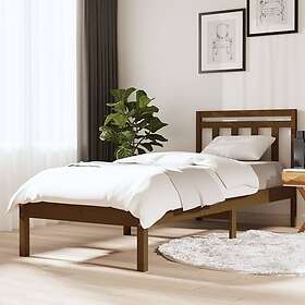vidaXL Sängynrunko honungsbrun massivt trä 75x190 cm liten enkelsäng 3100552